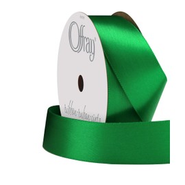 Berwick Offray 068878 7/8" Wide Single Face Satin Ribbon, Emerald Green, 6 Yds