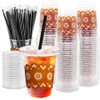 FUYUWIIN 50Pcs 12oz Cielito Lindo Disposable Plastic Cups with Lids