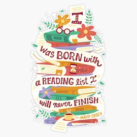 Reading list Bumper Sticker Vinyl Decal 5 inches