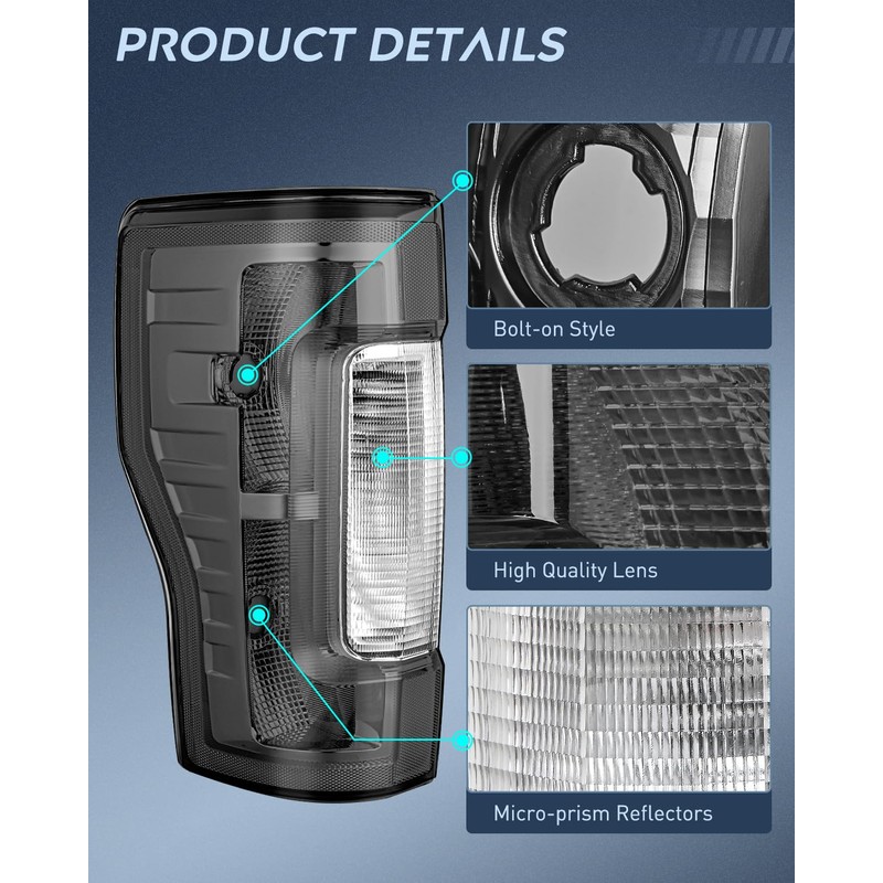 Nilight Taillight Assembly Compatible with 2017 2018 2019 Ford F250