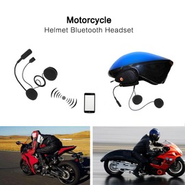 Qiilu Motorradhelm Bluetooth Headset,4.0 Dual-Stereo Lautsprecher Freih Motorrad Intercom Geräuschreduzierung Wireless Freisprecheinrichtung Kopfhörer Anrufkopfhörer Mikrofon Waterproof