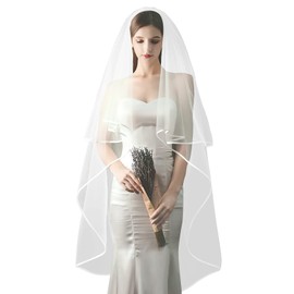 Wedding Bridal Veil for Women with Metal Comb Simple Vintage Long Wedding Veils Bridal Tiara for Bachelorette Party Supplies Cathedral Bridal Shower Decoration Accessories Wedding Party Decoration