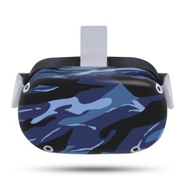 Head Case Designs Blue Camo Camouflage Vinyl Sticker Skin Decal Cover Compatible with Meta Quest 2