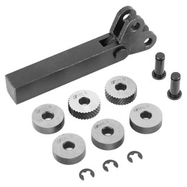 Herramienta de moleteado de acero (7 piezas), juego de moleteado lineal de doble rueda diagonal, máquina herramienta de corte de torno, diámetro de polea neta: aproximadamente 26 mm