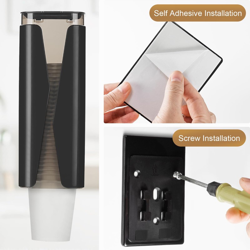 Cup Dispenser, Wall Mounted Mouthwash Cup Dispenser Fit 4oz-7oz Disposable