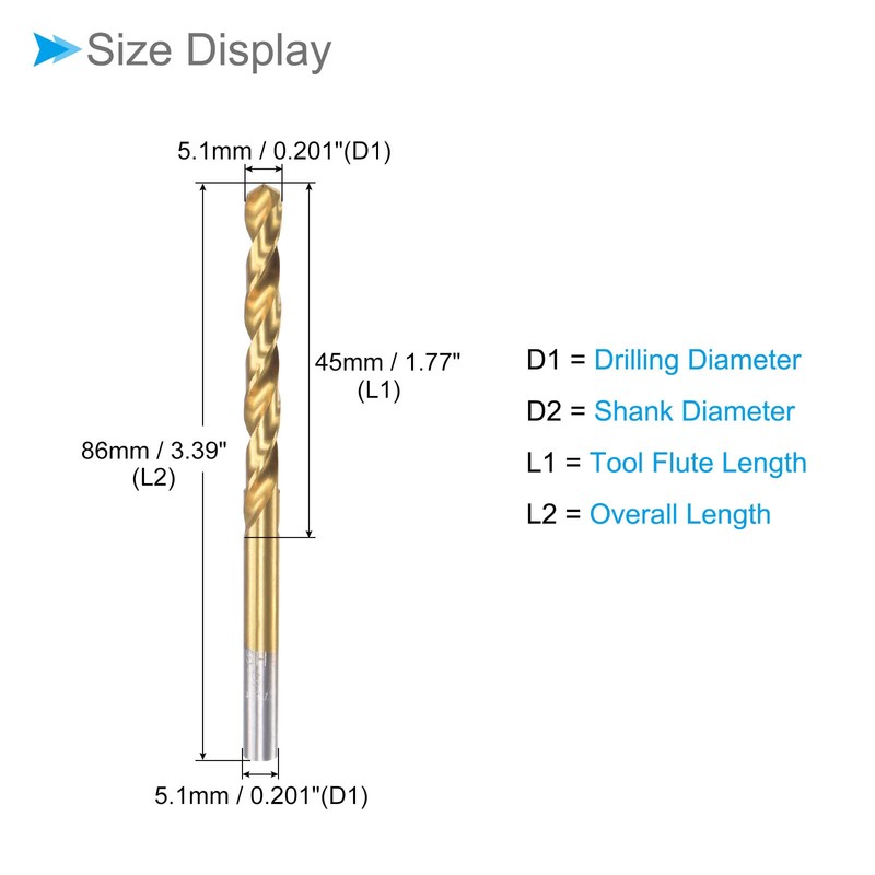 CoCud Rotary Drill Bit 5.1 mm Drilling Diameter Titanium Coated