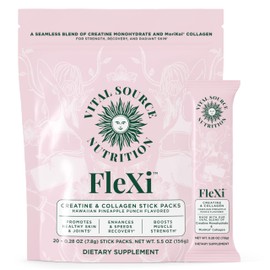 Vital Source Nutrition - Flexi - Creatine & Collagen Stick Packs - 5g Creatine Monohydrate + 1g MoriKol Collagen -Supports Strength, Recovery & Skin Health -20 Servings