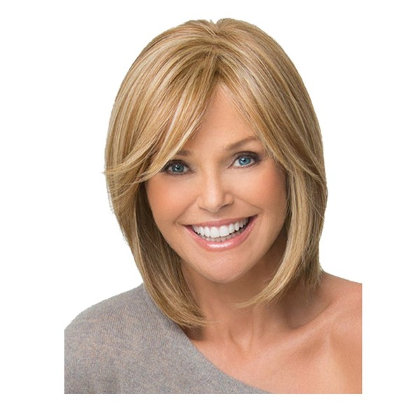 Royalfirst Women Lady New Blonde Short Straight Hair Wig Heat Resistant with Free Wig Cap