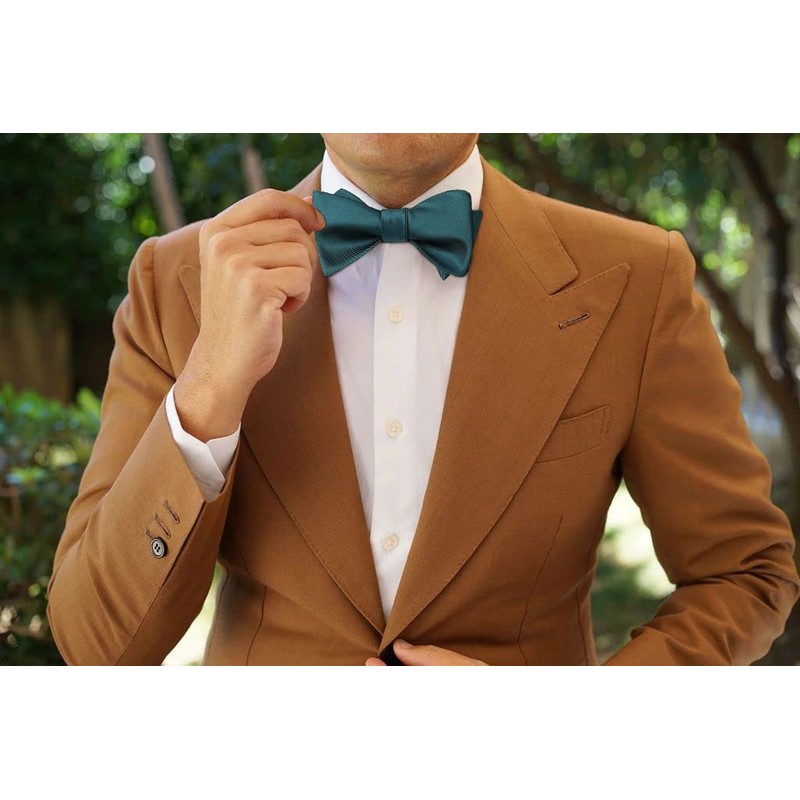 HISDERN Bow tie for men, bow tie with pocket square,
