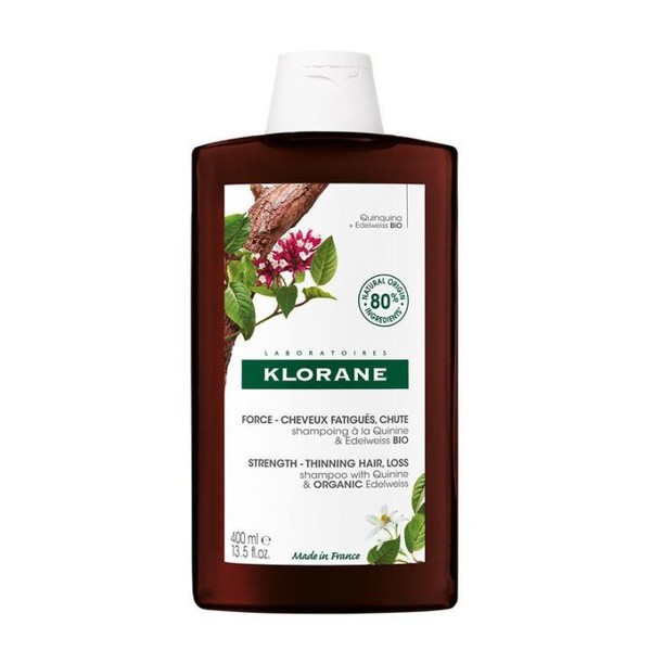 Klorane Shampoing à la Quinine et Edelweiss Bio, 400 ml