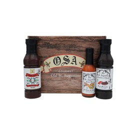 Sweet Heat BBQ Sauce, Fountain of Youth Marinade & Snake Bite Datil Pepper Hot Sauce Gift Box