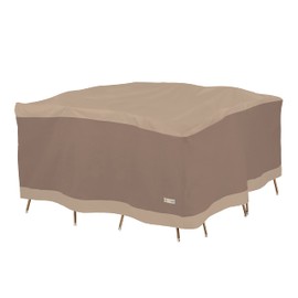 Duck Covers Elegant Waterproof 76 Inch Square Patio Table & Chair Set Cover, Outdoor Table and Chair Cover