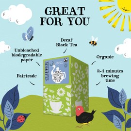 Clipper Organic Everyday Decaf Tea Bags | Natural, Unbleached, Plant-Based Biodegradable & Non GM Black Tea Bags | Eco Conscious & Fair Trade Tea | Individually Wrapped with String & Tag (250 Teabags)