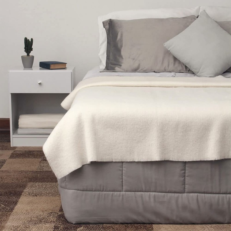 Cotton Sky - Alpaca Wool Throw Blanket Handwoven Soft Warm