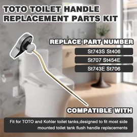 Toilet Handle Replacement Parts Kit, Compatible with TOTO Toilet Handle for THU068 Trip Lvr for TOTO Kohler Side Mount Toilet Flush Tank Lever Handle,Replacement St406 St707