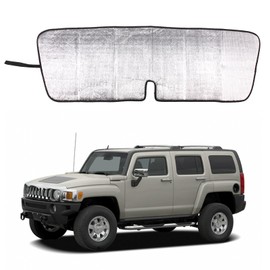 Windshield Sunshade Compatible with Hummer H3 2005-2009, Auto Sun Visor, Car Front Window Sun Shade, Screen Shield Cover, Foldable Reflective UV Protect Heat Shield, Keep Your Vehicle Cool