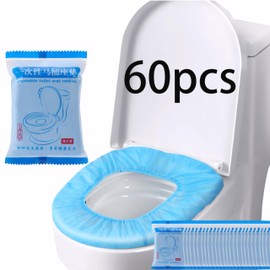 Yisituo 60 Pack Disposable Toilet Seat Covers, Anti-Slip Waterproof Liners for Kids & Adults, Individually Wrapped Travel Essentials for Public Restrooms