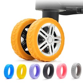 GBHSCLKA 8 Pack Luggage Wheel Covers, Silicone Silent luggage wheel suitcase wheel covers protector covers Cover for Carry-on Luggage with Spinner luggage compartment wheel protection cover (orange)