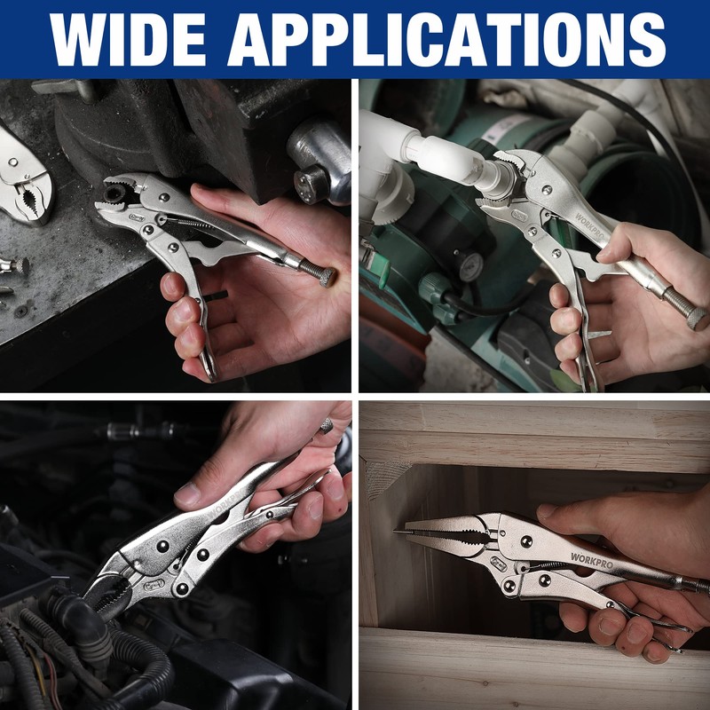 WORKPRO 5-Piece Locking Pliers Set, Pliers Tool Set, Vice Grips