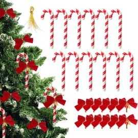 Pack of 36 Candy Canes for Hanging Christmas Tree Decorations Christmas Tree Pendant Bows Christmas Bows Tree Decorations Christmas for Christmas Decoration Christmas Trees