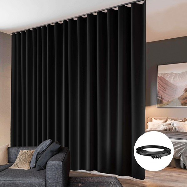 hoeflife Room Divider Curtain with Flexible Ceiling Track, Total Privacy