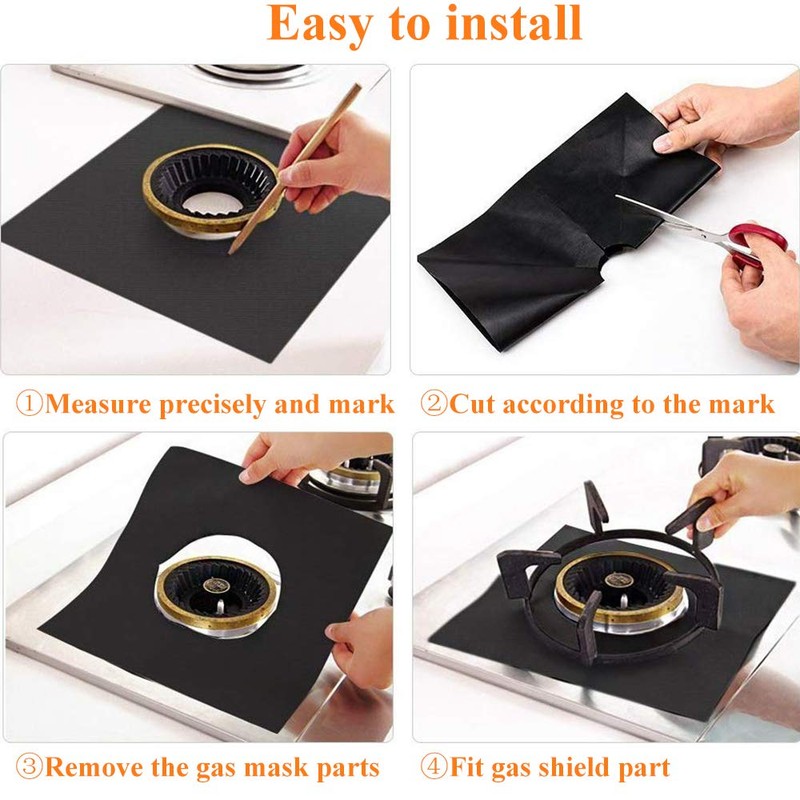10 Pack Stove Burner Covers Double Thickness Reusable Non-Stick Heat-Resistant