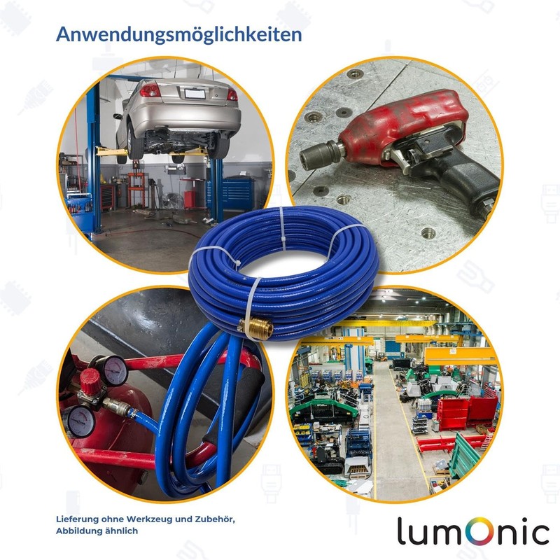 Lumonic 3 m Compressed Air Hose with Quick Coupling I
