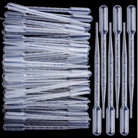 Transfer Pipettes, Teenitor 50PCS 3ml Eye Dropper Plastic Transfer Pipettes for Essential Oil, Disposable Liquid Dropper for Science Laboratory, Lab, DIY