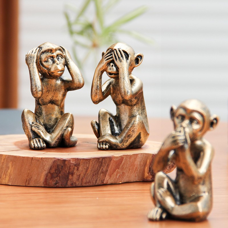 Leekung 3 Wise Monkeys Statue for Home Decor Accents,Hear no