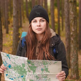 The House Of Dog Black Labrador Retriever Owner Gift. Classic Cuffed Unisex Beanie Ski Hat with Embroidered Design. Olive