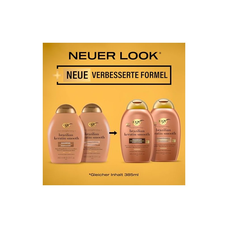 OGX Ever Straightening + Brazilian Keratin Smooth Shampoo, 385 ml