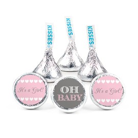 324ct Pink Oh Baby Girl Baby Shower Stickers for Hershey's Kisses Favors (324 Count)