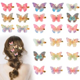 MOTIBACK Butterfly Hair Clips 24-Piece Set, Colorful Spring Butterfly Claw Clips for Girls, Cute Hair Accessories for Women Perfect for Side Bangs Ponytails Parties Gifts