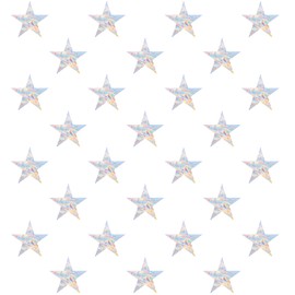 Shawula 72PCS Star Window Clings - Anti-Collision Decals to Save Birds from Collisions,Non Adhesive Prismatic Vinyl Clings, Rainbow Stickers