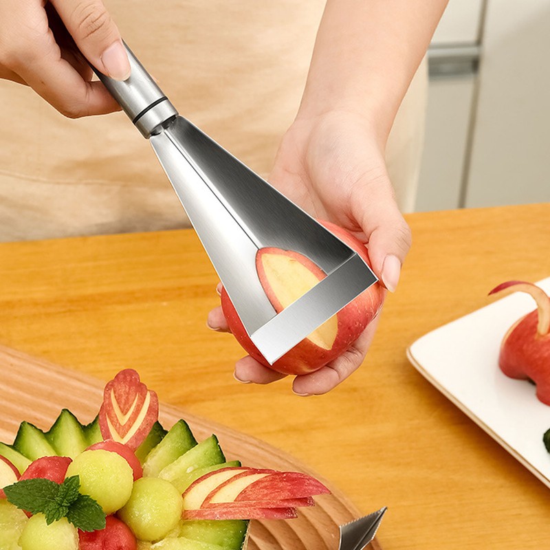 Fruit Vegetable Carving Knife Stainless Steel Triangular Shape Channel Knife