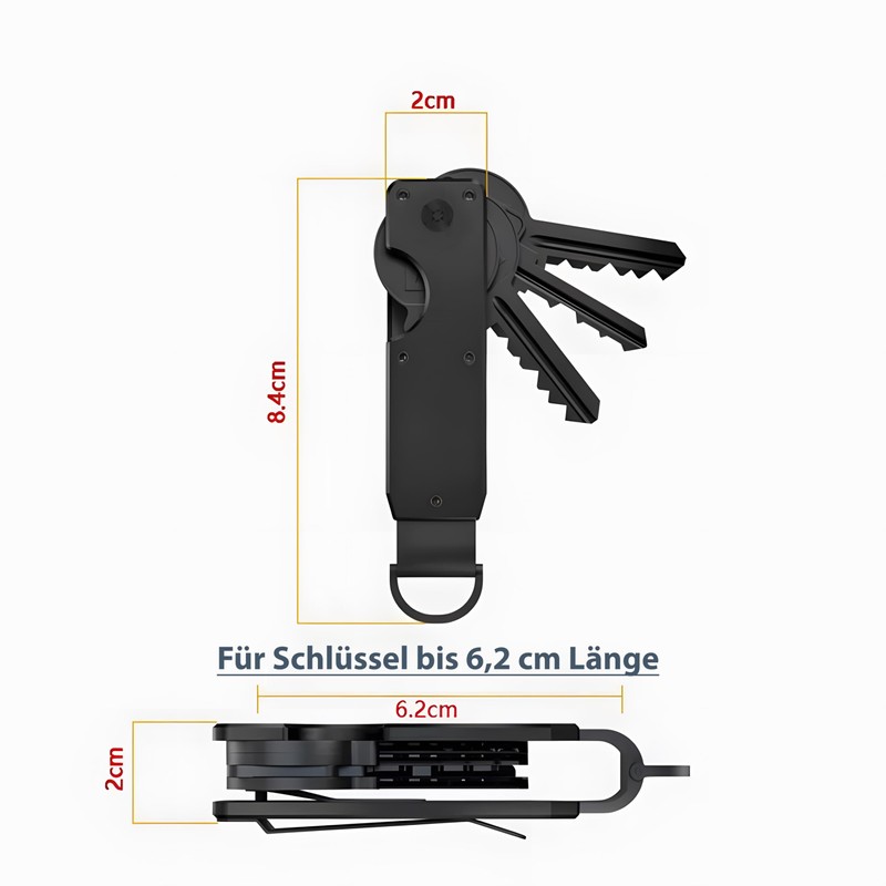 AtEaze Compact Metal Key Organizer Holds up to 6 Keys