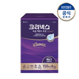 크리넥스 보습 에센스로션 AV 각티슈 150매X6개입 Moisturizing Essence Lotion AV Facial Tissue 150 Sheets x 6 Packs