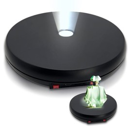 JAYEGT - Soporte de exhibición giratorio motorizado con luz LED, carga de 25,4 cm, soporte de exhibición electrónico giratorio de 360 grados para exhibición de productos de fotografía, joyas, relojes,
