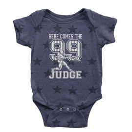 One-Piece Here Comes The Judge 99 Newborn Navy Blue Star Romper