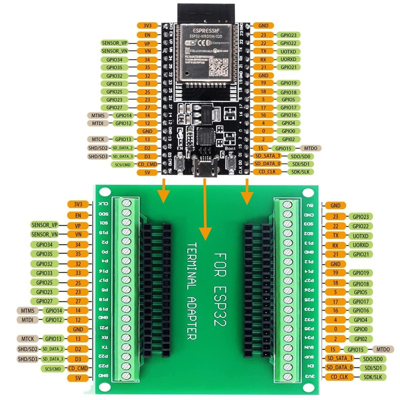 DUBEUYEW ESP32 ESP32-WROOM-32D ESP32 V4 Module 2.4GHz Dual-Mode WiFi+ Bluetooth