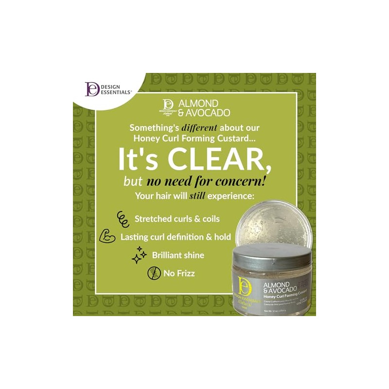 Design Essentials Natural,Almond & Avocado Honey Curl Forming Custard, 12