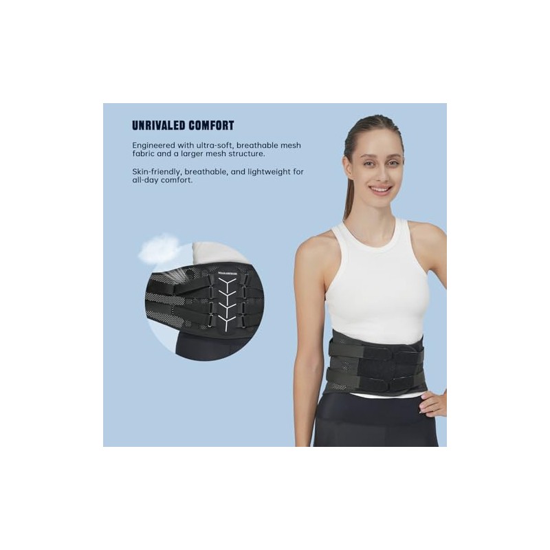 Cinturón de apoyo lumbar ajustable para hombres y mujeres, soporte