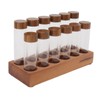 Coffee Bean Storage Tubes with Walnut Wood Stand Lid Glass