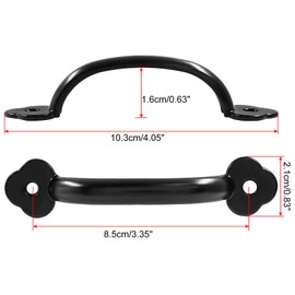 Bivethoi 12 Pcs Barn Door Handles, Metal Door Handle Black, Gate Pull Handle for Outdoor Garage Fence, Indoor Drawer Closet.