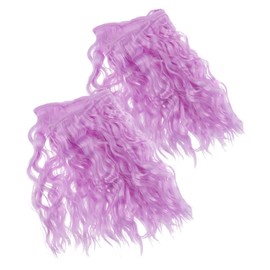 FOMIYES 2pcs Doll Wig Wigs Diy Doll Hair Long Curly Bjd Hair Filament Purple