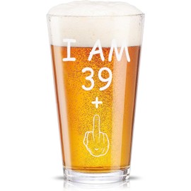 JUSTOTRY Gifts for 40th Birthday Men and Women, 16 oz Birthday Glass for Decoration 40th Birthday Friends, Husband, Wife, Dad, Mum and Happy Birthday Gifts