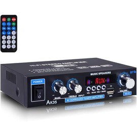 AK35 200W Stereo Amplifier 2.0 Channel Mini Amplifier Stereo Audio Receivers with Bass & Treble Control