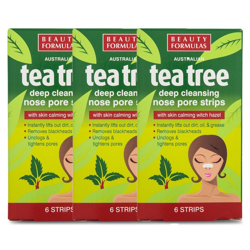 Beauty Formulas Australian tea tree deep cleansing nose pore strips