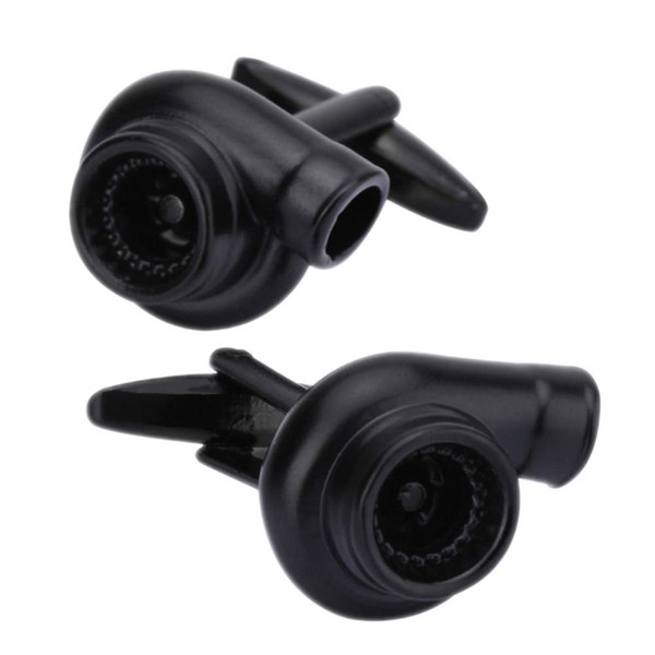 Mini Turbo Cufflinks in Matte Black, Unique Gift for Car
