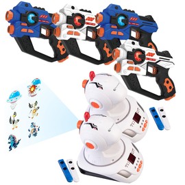 Playtastic Toy Weapon: Laser Tag Set with 4 Guns & 2 Target Projectors, Light & Sound Effects (Laser Guns, Laser Tag for Kids with Projection)